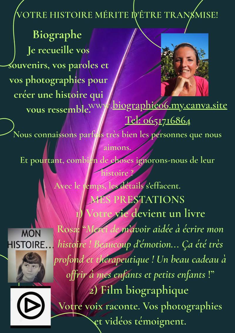BIOGRAPHE Des vies à raconter... ...Des histoires à transmettre