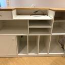 Photo 2 : Comptoir de caisse sur mesure, démontable et transportable, finition chêne et blanc