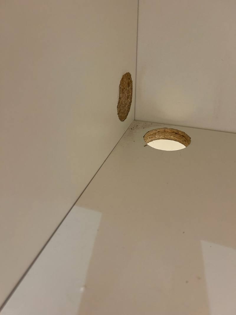Comptoir de caisse sur mesure, démontable et transportable, finition chêne et blanc — photo 3