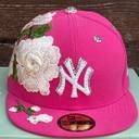 Photo 1 : Casquette custom New Era 59 fifty NY rose roses 56 cm